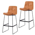 Padded Bar Stool with Metal Legs and Footrest