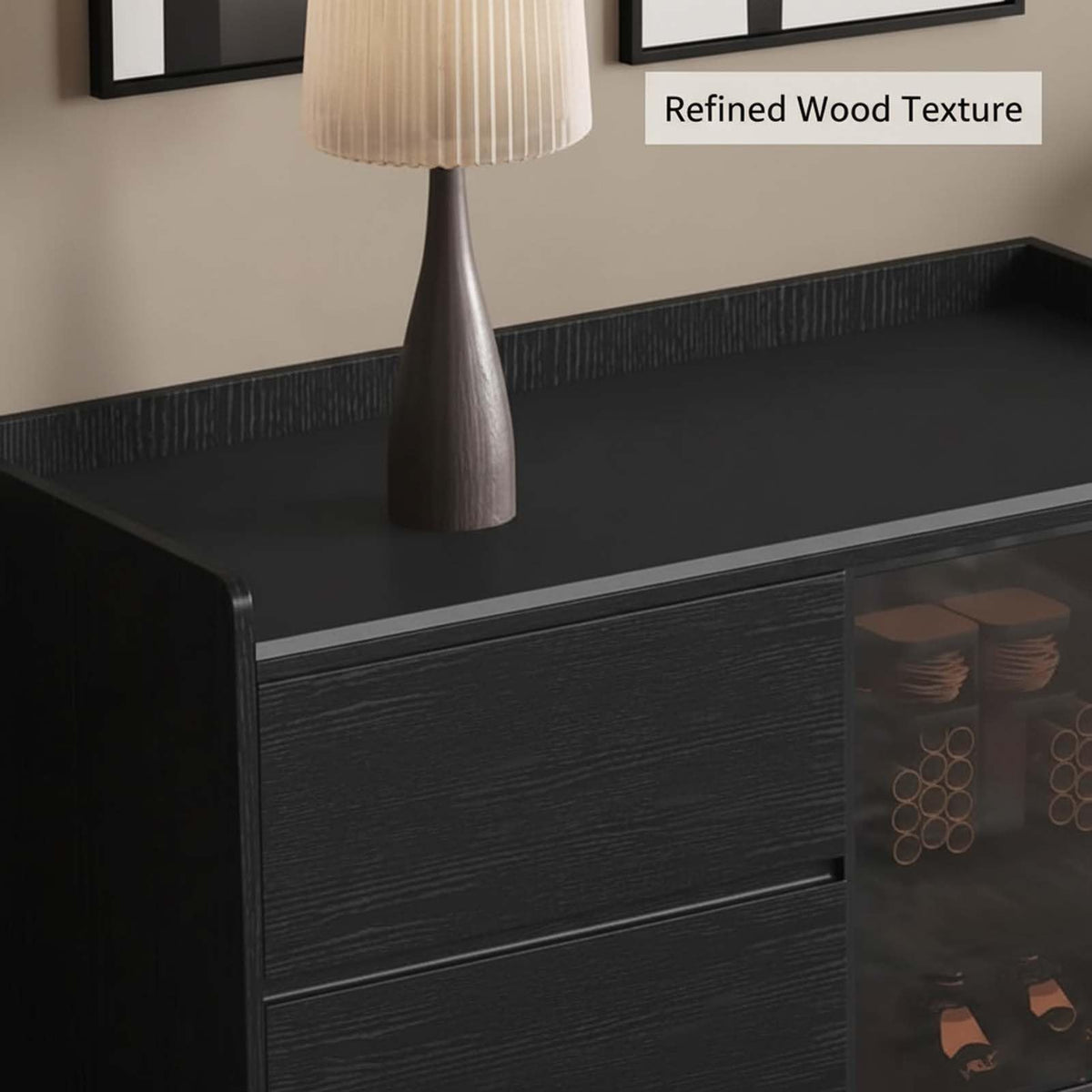 Wooden Open-Storage Sideboard and Console