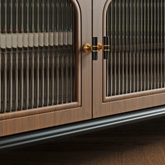 Wood and Rattan Media Console, 200 cm