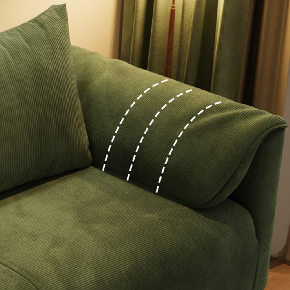 Corduroy Upholstered Seating with Tapered Metal Legs