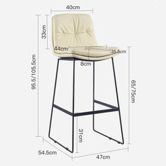 Black Upholstered Bar Stools, Set of Four, 75 cm