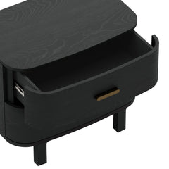 Solid Wood Nightstand with Two Soft-Close Drawers
