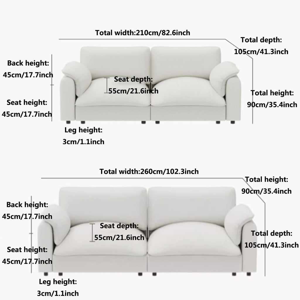 Linen Pull-Out Sofa Bed, 2.1 m