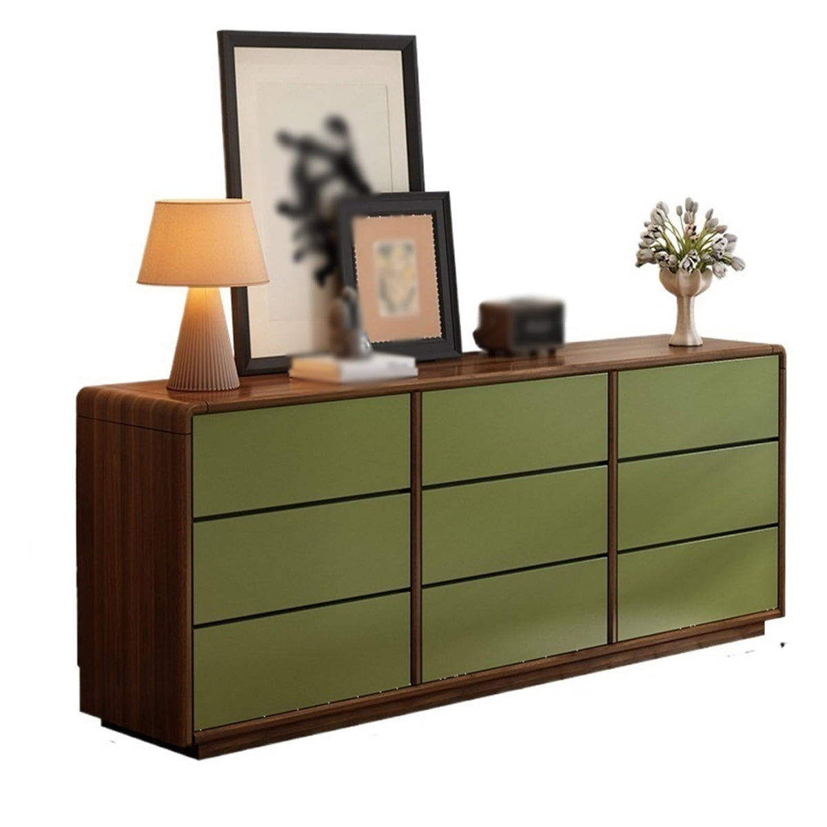 Retro Wooden Nine-Drawer Chest