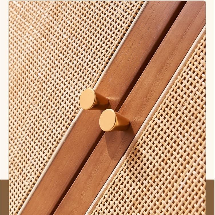 Wood and Rattan Sideboard, 140 x 40 x 90 cm