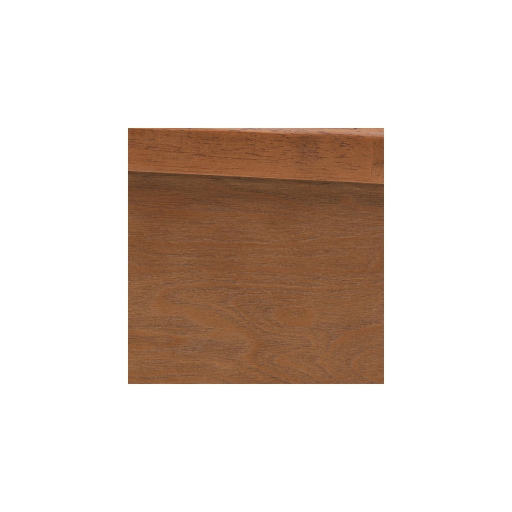 Wood and Rattan Platform Bed with Rounded Headboard