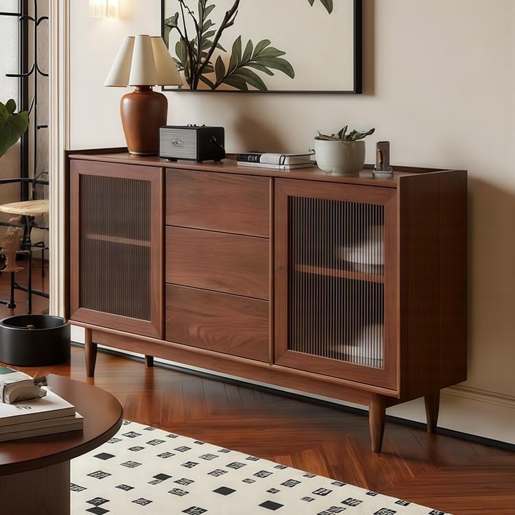 Solid Wood Sideboard with Display Top