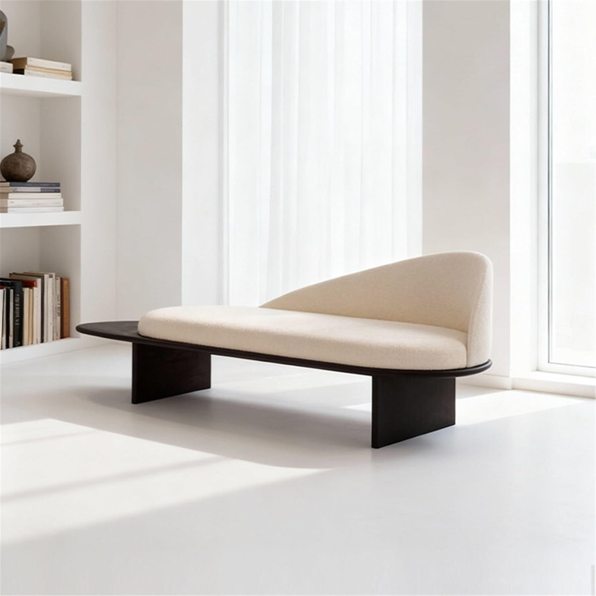 Upholstered Wooden Bedroom Bench with Backrest