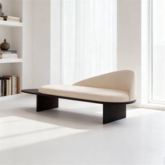 Upholstered Wooden Bedroom Bench with Backrest