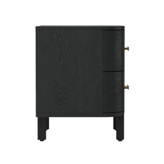 Solid Wood Nightstand with Two Soft-Close Drawers