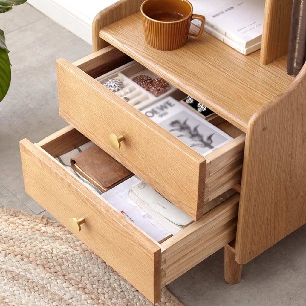 Wooden Two-Drawer Nightstand, 40 x 35 x 67.5 cm