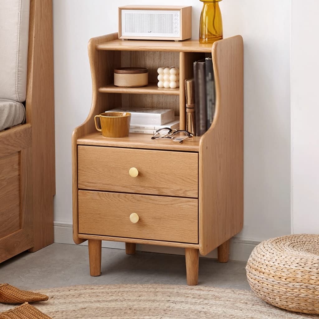 Wooden Two-Drawer Nightstand, 40 x 35 x 67.5 cm
