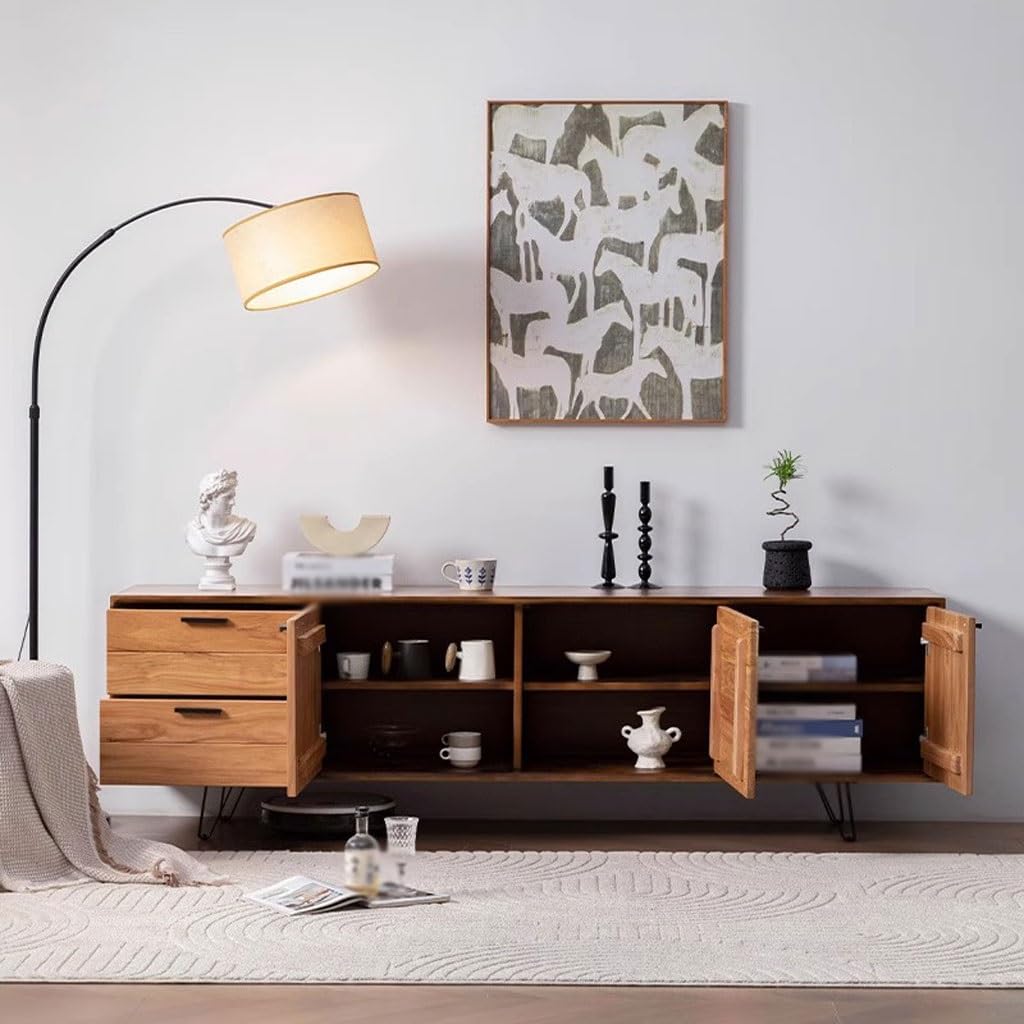 Elm Media Console with Drawers and Cabinets