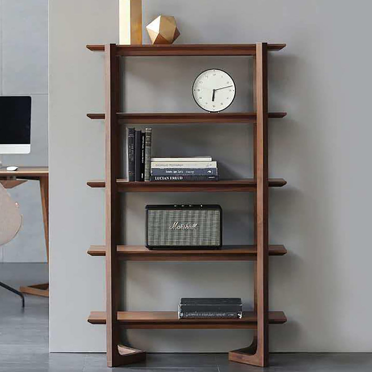 Open Multi-Tier Wooden Bookcase and Room Divider