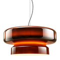 Layered Glass Pendant Light with Adjustable Height