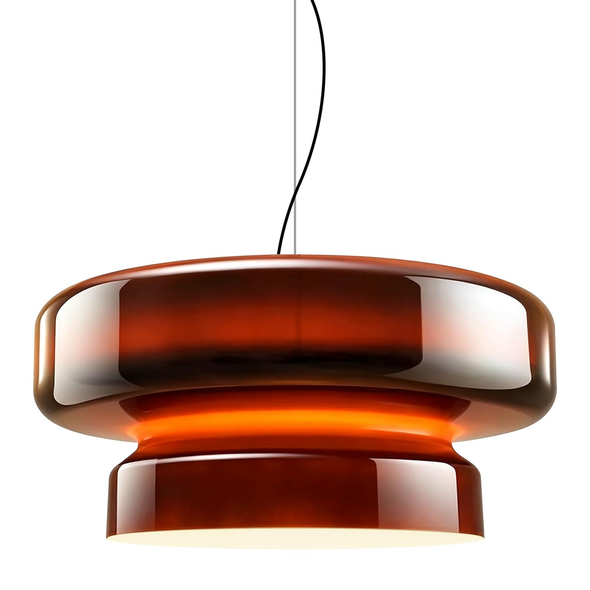 Layered Glass Pendant Light with Adjustable Height