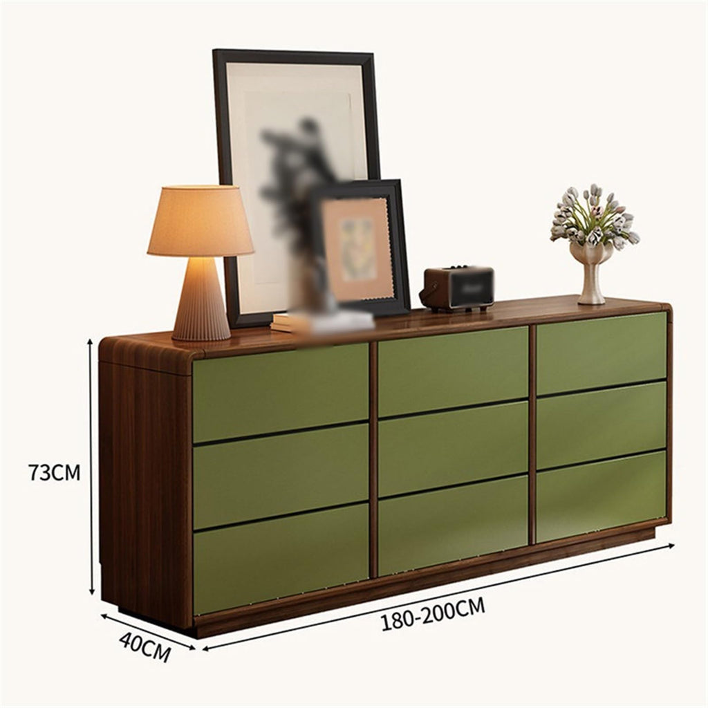 Retro Wooden Nine-Drawer Chest