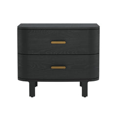 Solid Wood Nightstand with Two Soft-Close Drawers