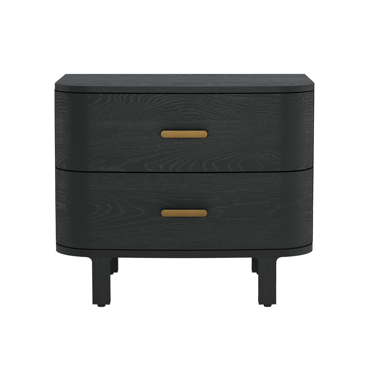 Solid Wood Nightstand with Two Soft-Close Drawers