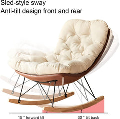 Brown Upholstered Rocking Chair and Ottoman Set