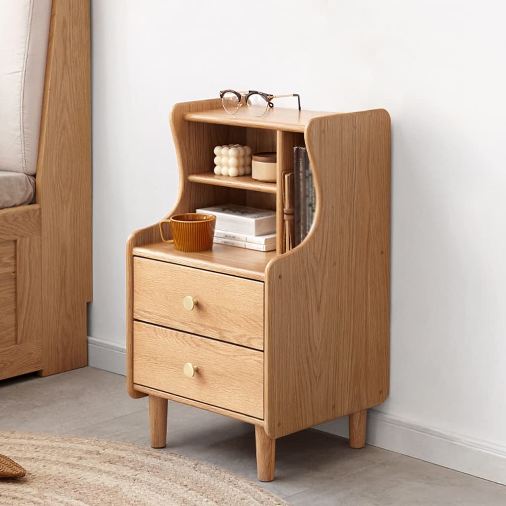 Wooden Two-Drawer Nightstand, 40 x 35 x 67.5 cm