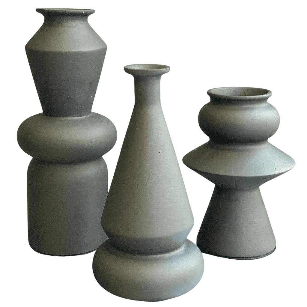 Matte Geometric Ceramic Decorative Vase