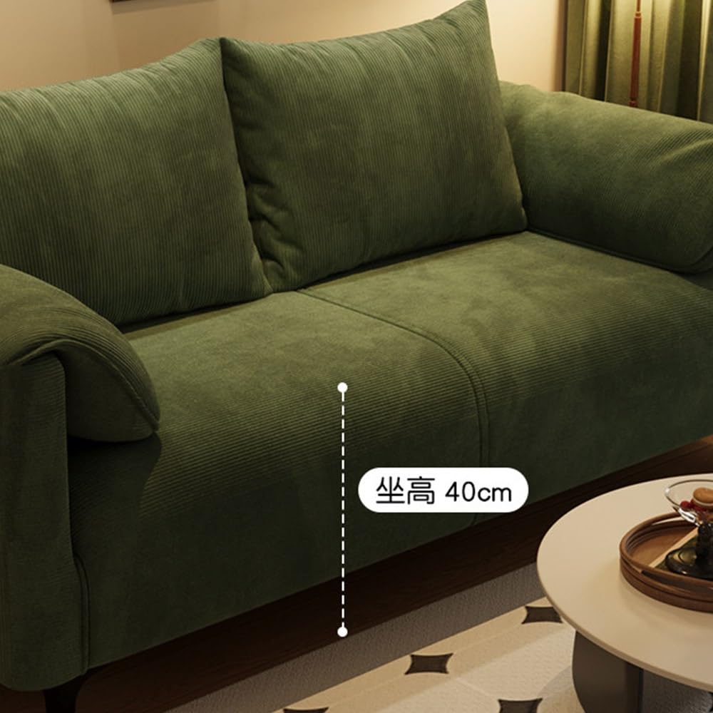 Corduroy Upholstered Seating with Tapered Metal Legs
