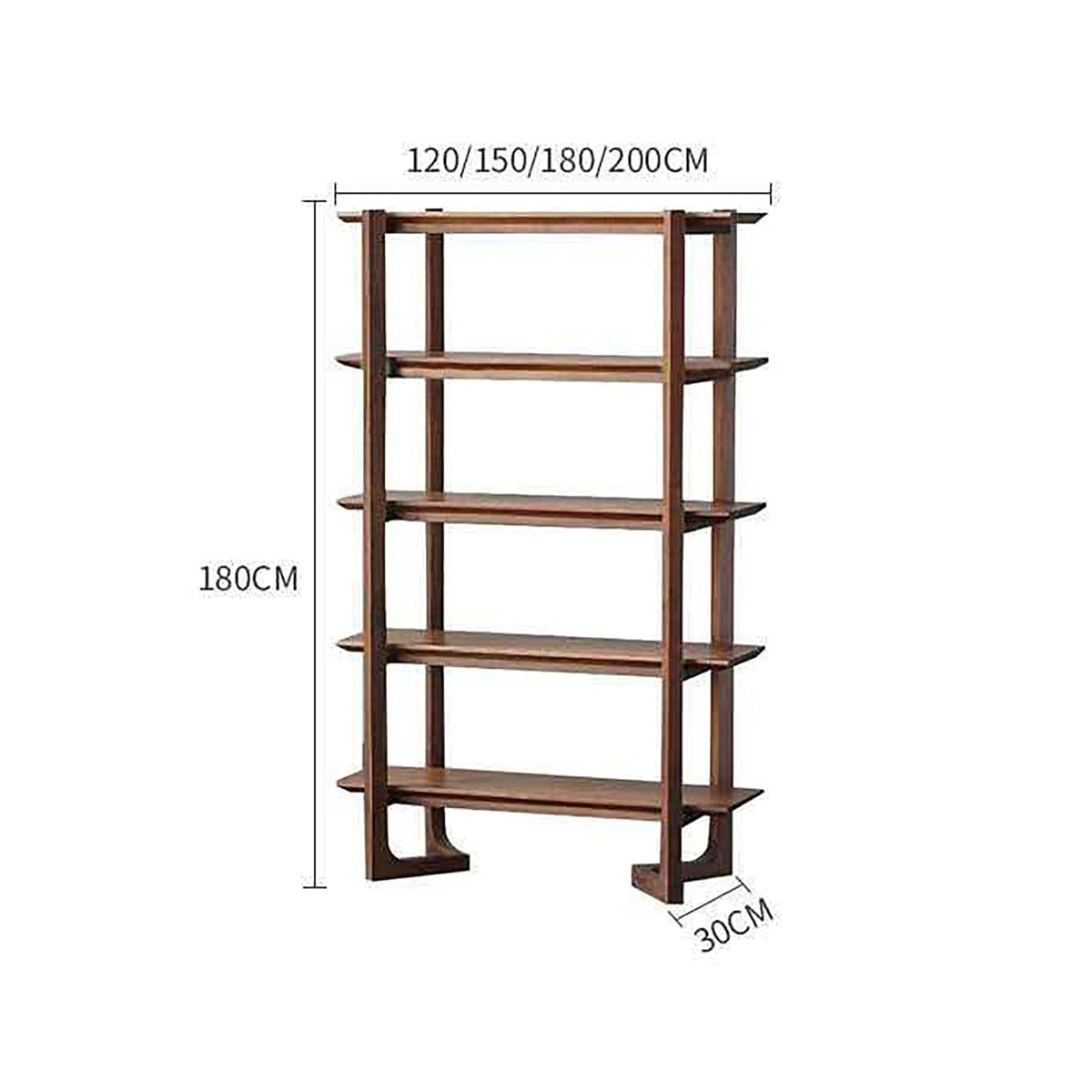 Open Multi-Tier Wooden Bookcase and Room Divider