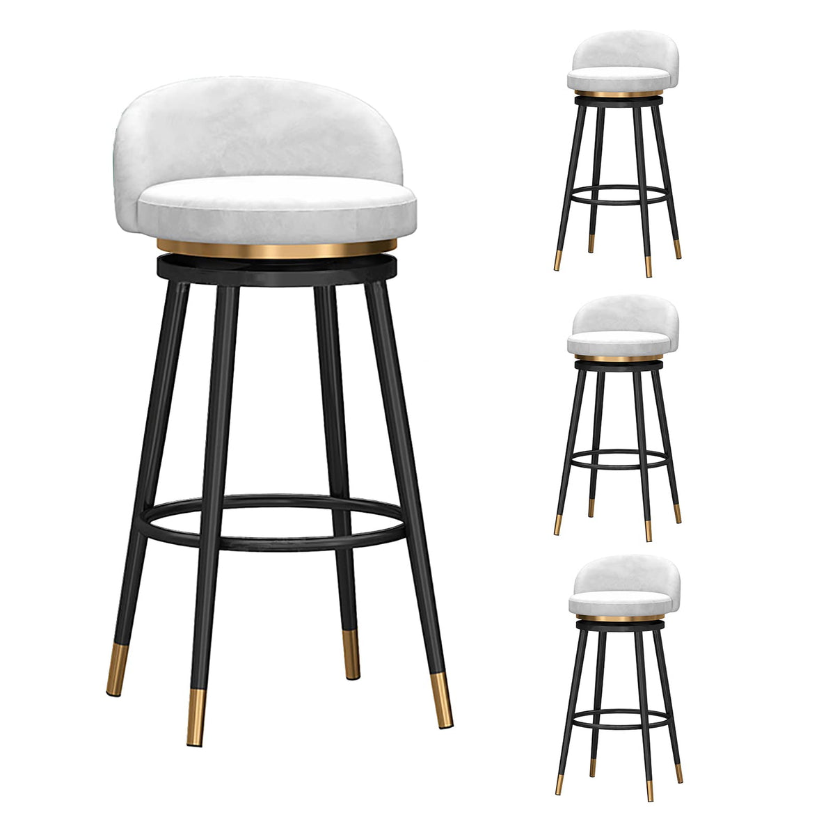 Velvet Swivel Bar Stools, 75 cm Seat Height