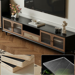 Wood and Rattan Media Console, 200 cm