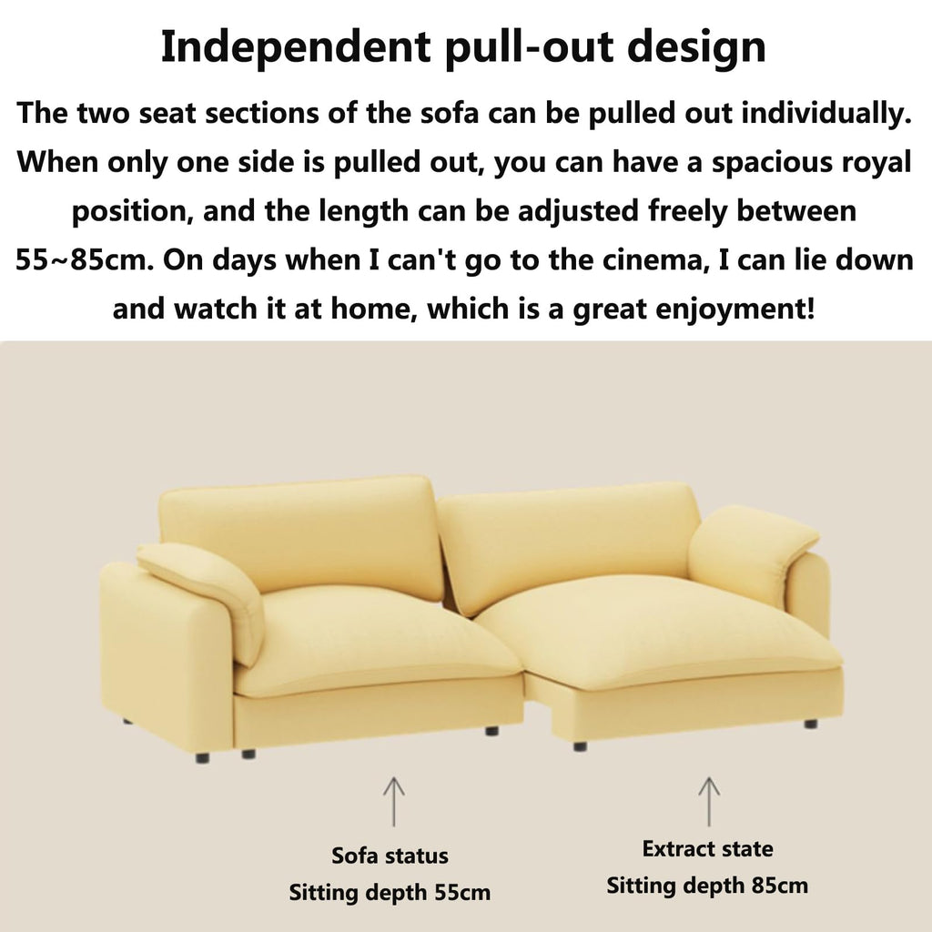 Linen Pull-Out Sofa Bed, 2.1 m