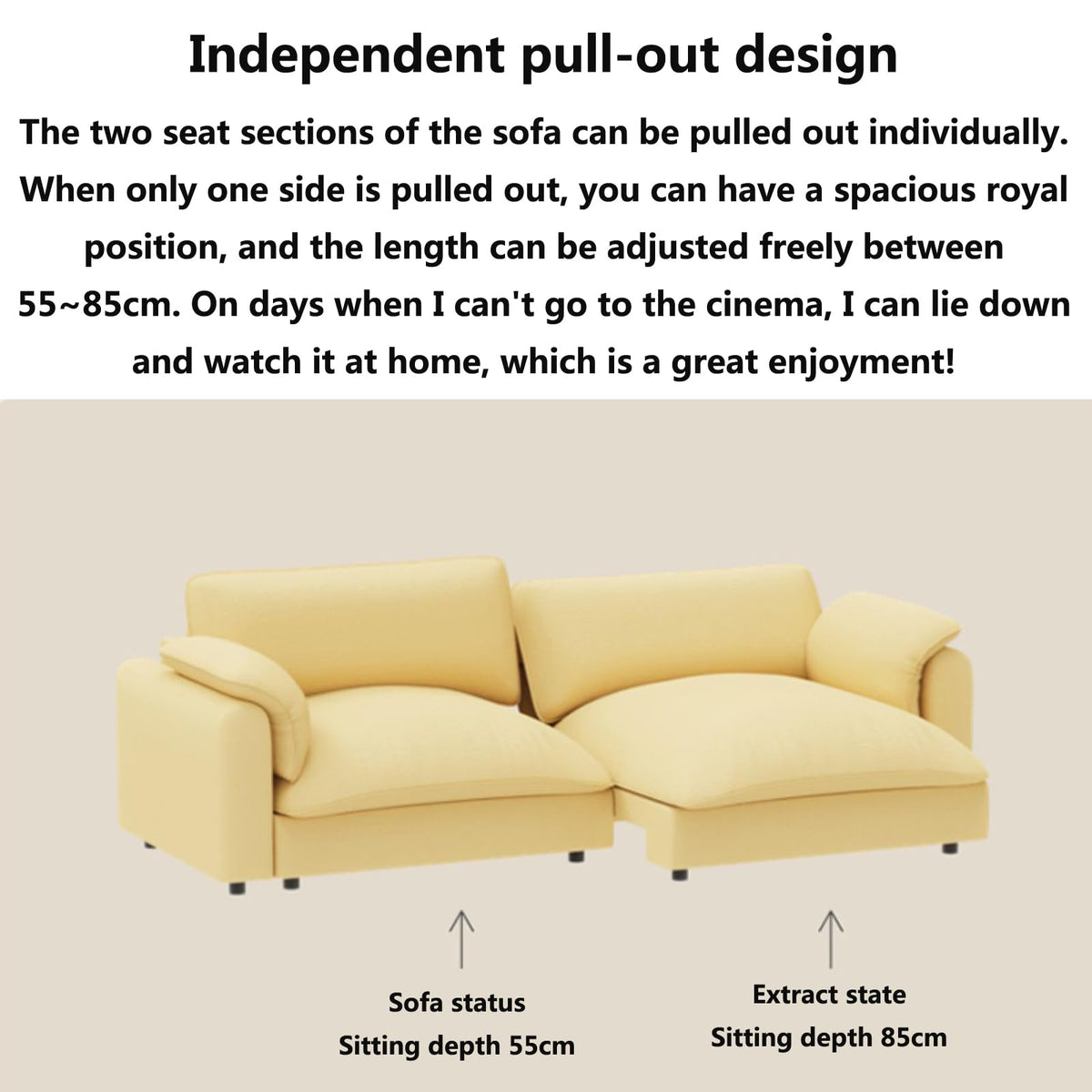 Linen Pull-Out Sofa Bed, 2.1 m