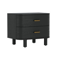 Solid Wood Nightstand with Two Soft-Close Drawers