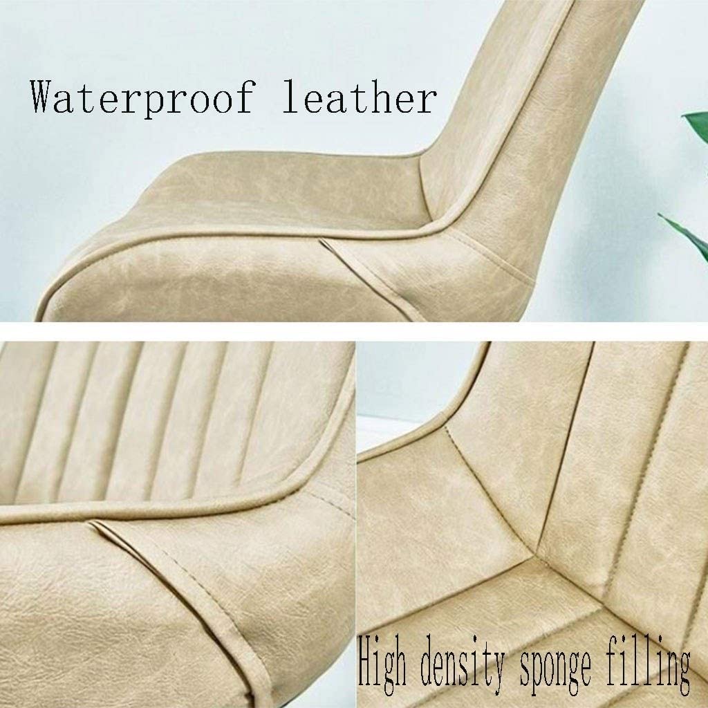 PU-Upholstered Metal-Leg Dining Chairs, Set of Four