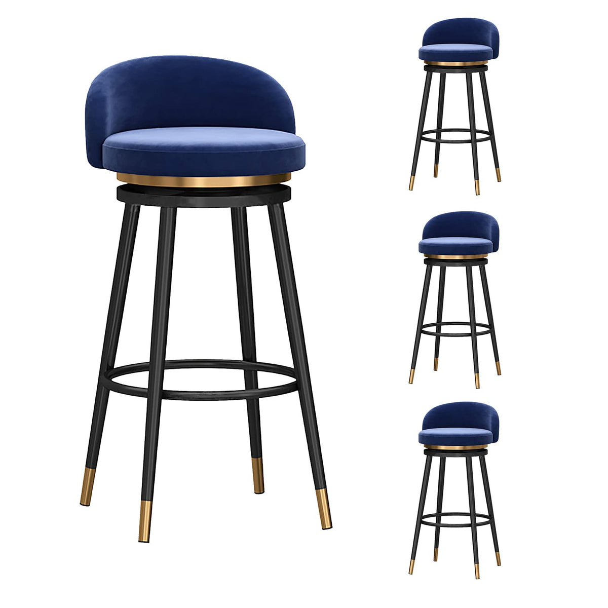 Velvet Swivel Bar Stools, 75 cm Seat Height