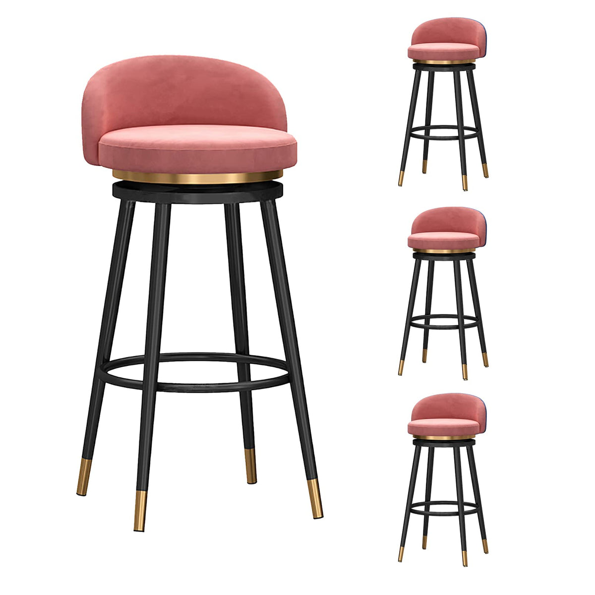 Velvet Swivel Bar Stools, 75 cm Seat Height