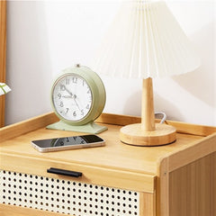 Nightstand with Drawer, Open Storage and Adjustable Feet