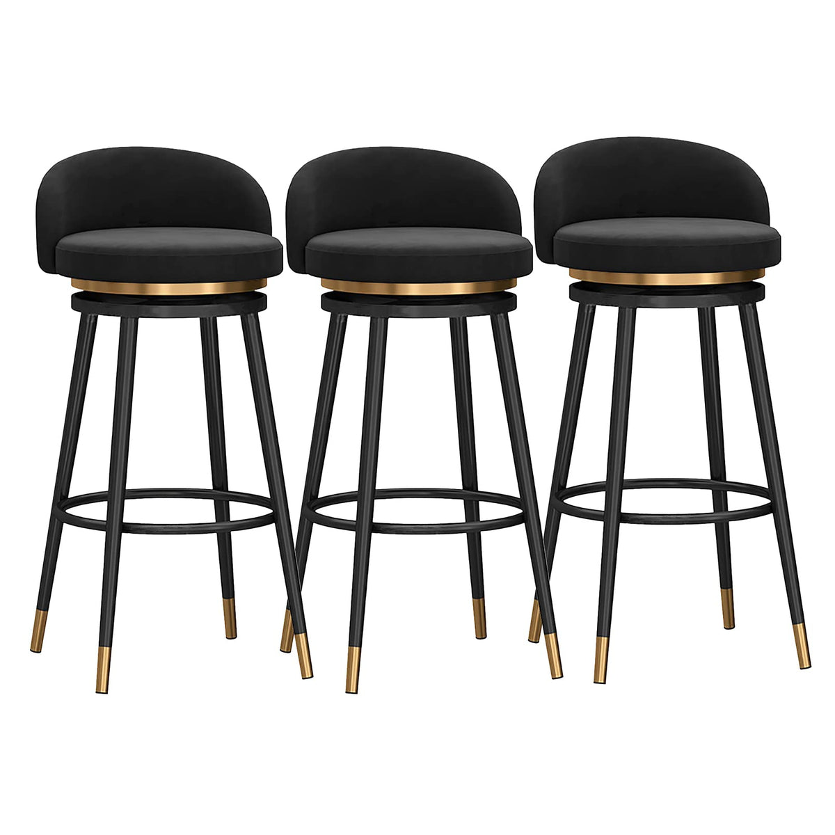 Velvet Swivel Bar Stools, 75 cm Seat Height