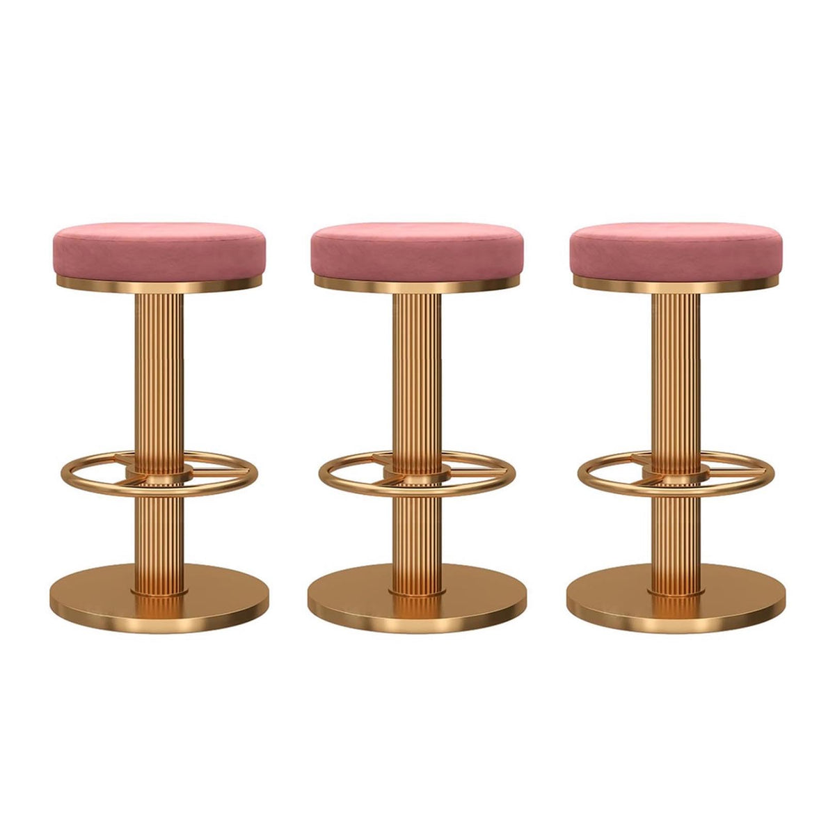 Swivel Bar Stool with Backrest and Footrest
