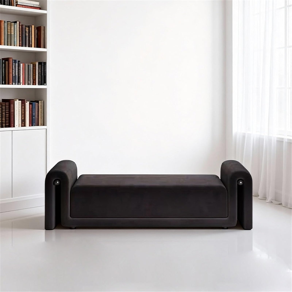Fabric Bedroom Bench with Wood and Steel Frame