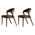 Microfiber-Upholstered Wood Dining Armchairs, Set of Two