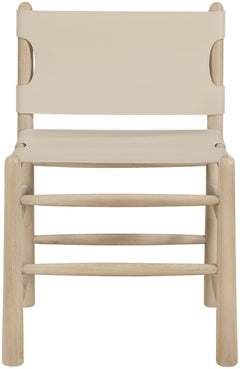 Vegan-Leather Wood Dining Chairs, Set of Two