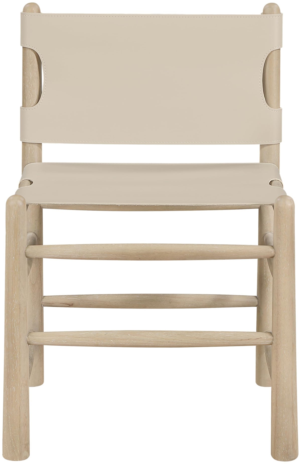 Vegan-Leather Wood Dining Chairs, Set of Two