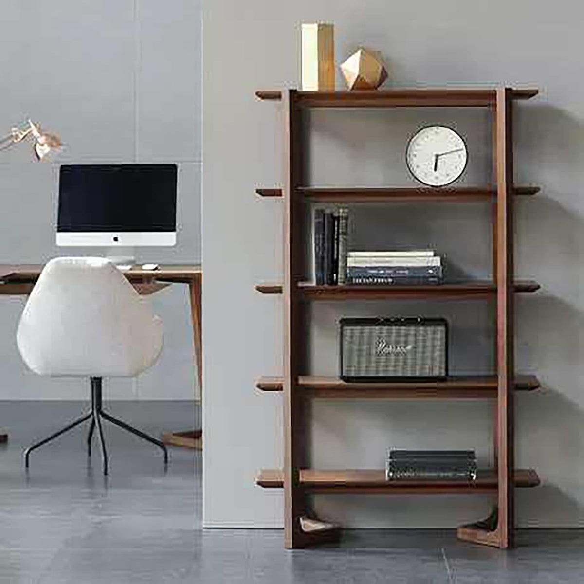 Open Multi-Tier Wooden Bookcase and Room Divider