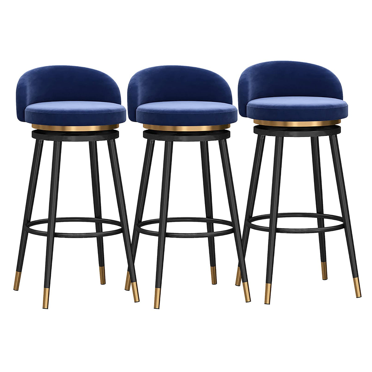 Velvet Swivel Bar Stools, 75 cm Seat Height