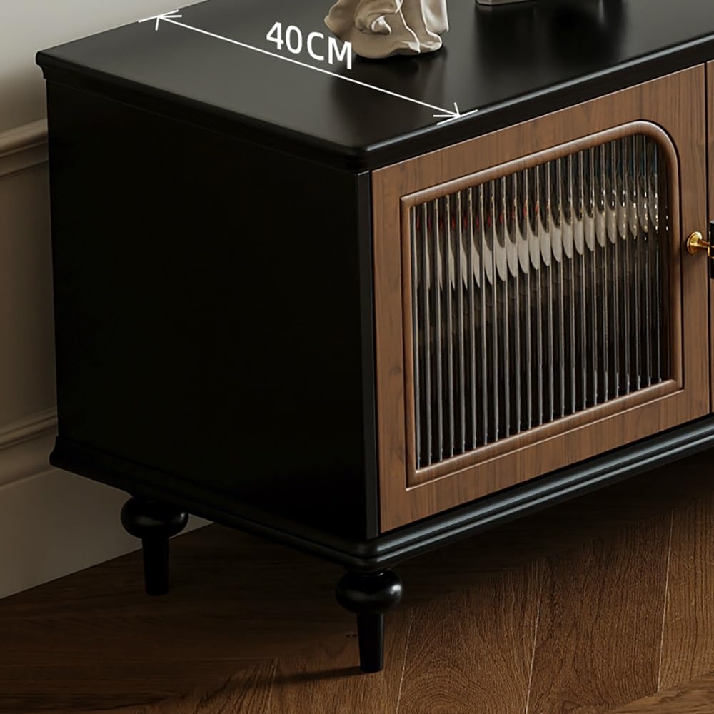 Wood and Rattan Media Console, 200 cm