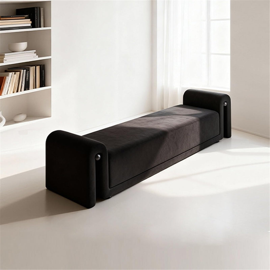 Fabric Bedroom Bench with Wood and Steel Frame