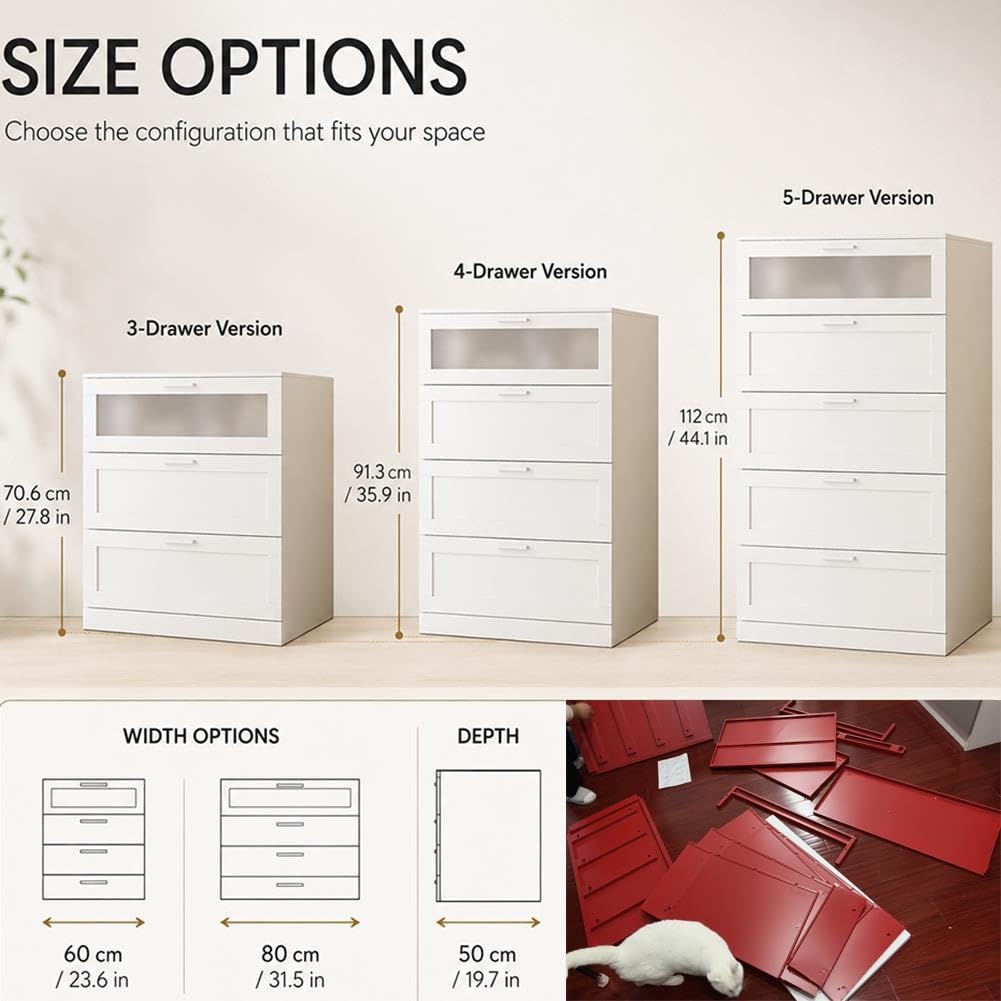 Multi-Drawer Storage Cabinet for Bedroom and Living Room