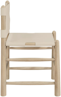 Vegan-Leather Wood Dining Chairs, Set of Two