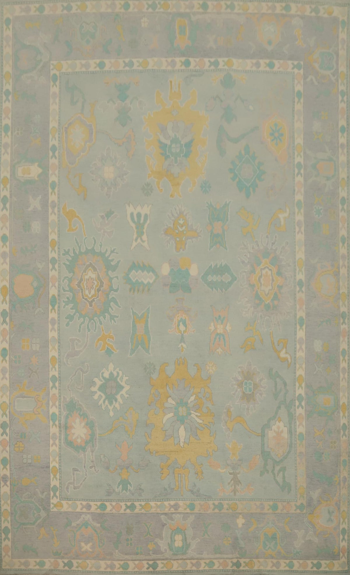 Hand-Knotted Transitional Wool Rug in Multiple Sizes